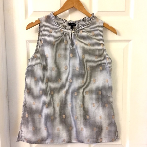 Talbots Tops - Talbots | Sleeveless Top Ruffle Collar | like new!
